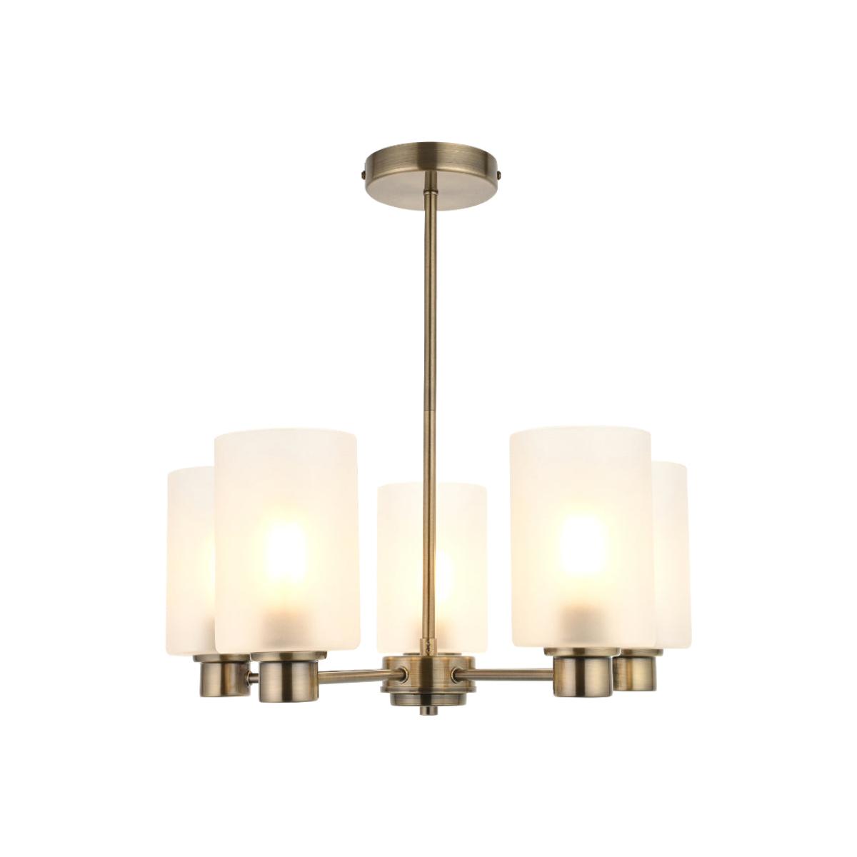 Kingsholm 5-Light Antique Brass Semi-Flush Ceiling Light – image 1