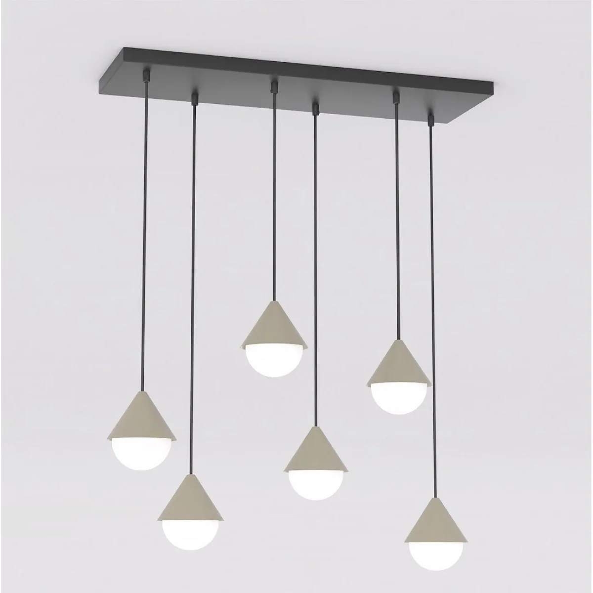 Giro 6 Light Linear Pendant Black & Beige – image 5