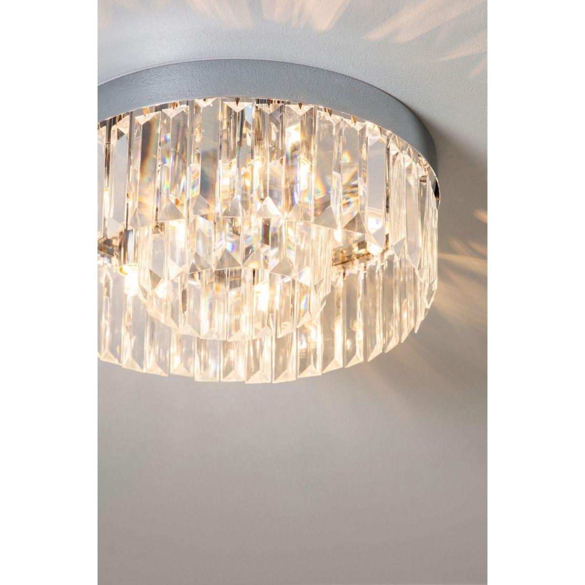 Shimmer 5 Light Flush Polished Chrome & Crystal Ceiling Light – image 2