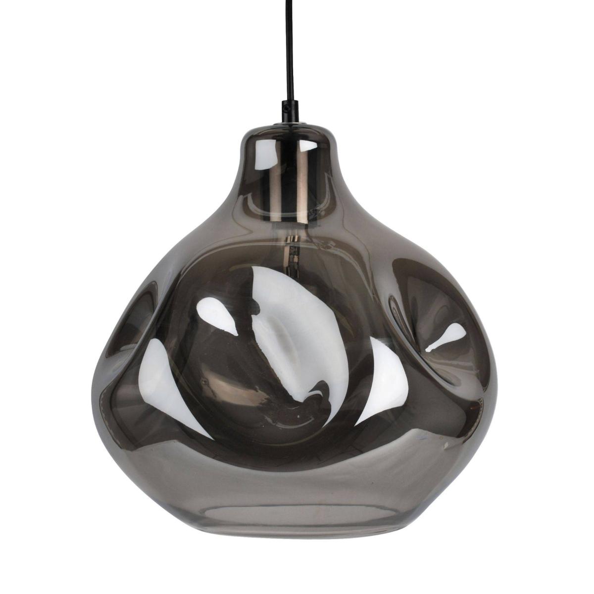 Miles Smoked Dimpled Glass Pendant Ceiling Light – image 3