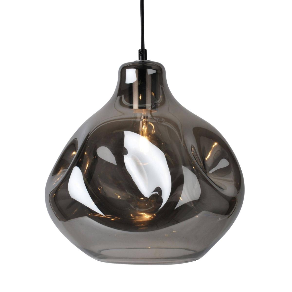 Miles Smoked Dimpled Glass Pendant Ceiling Light – image 4