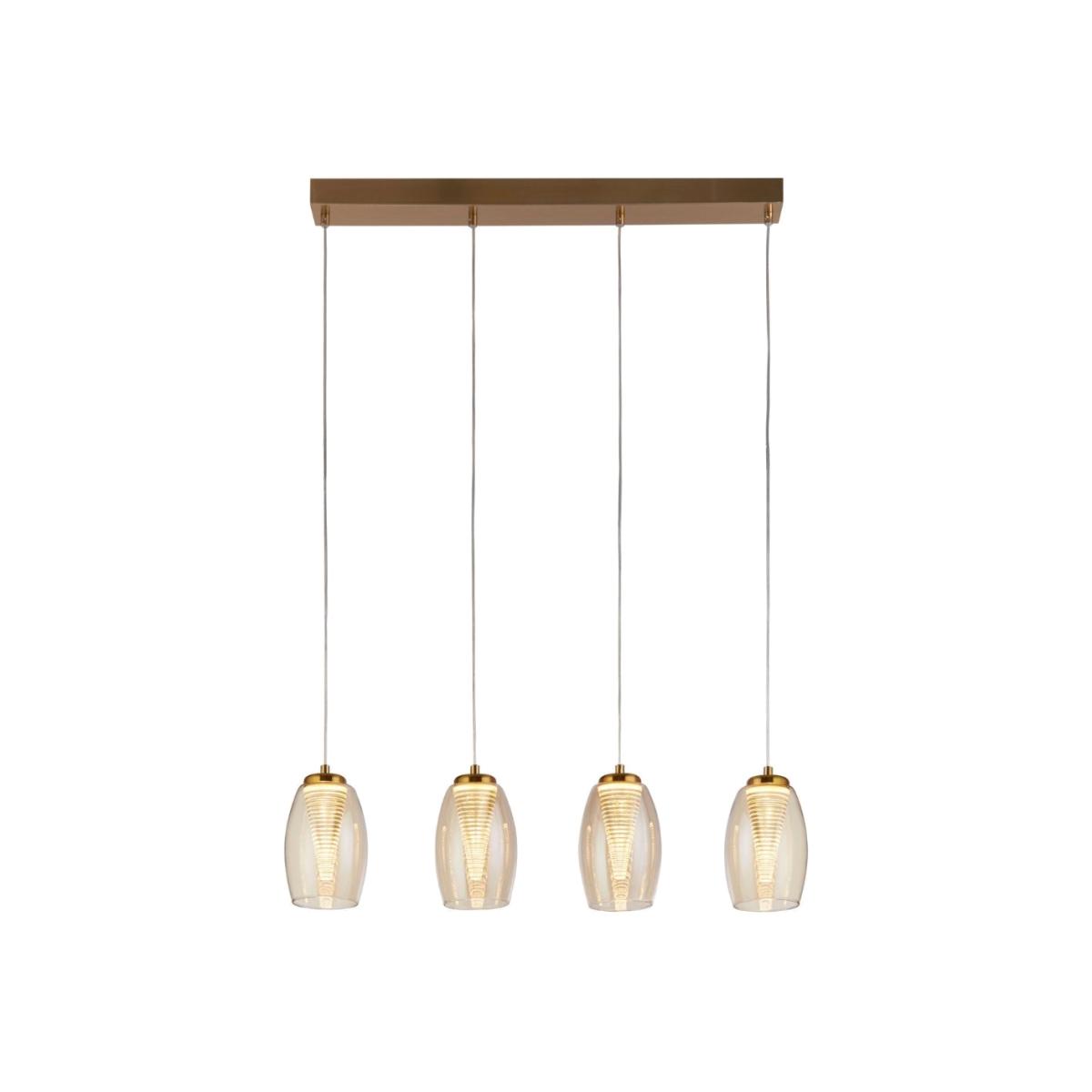 Cyclone 4 Light Bronze and Glass Bar Pendant Light