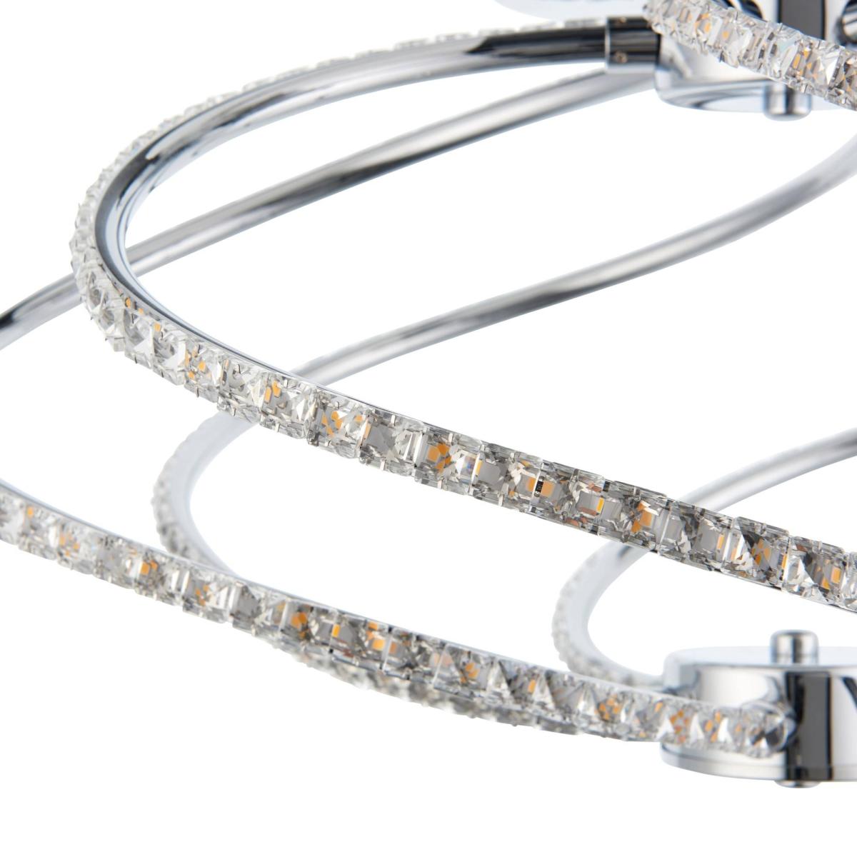 Saros Warm White LED Polished Chrome Semi Flush Ceiling Light with Crystal Detailing – image 2