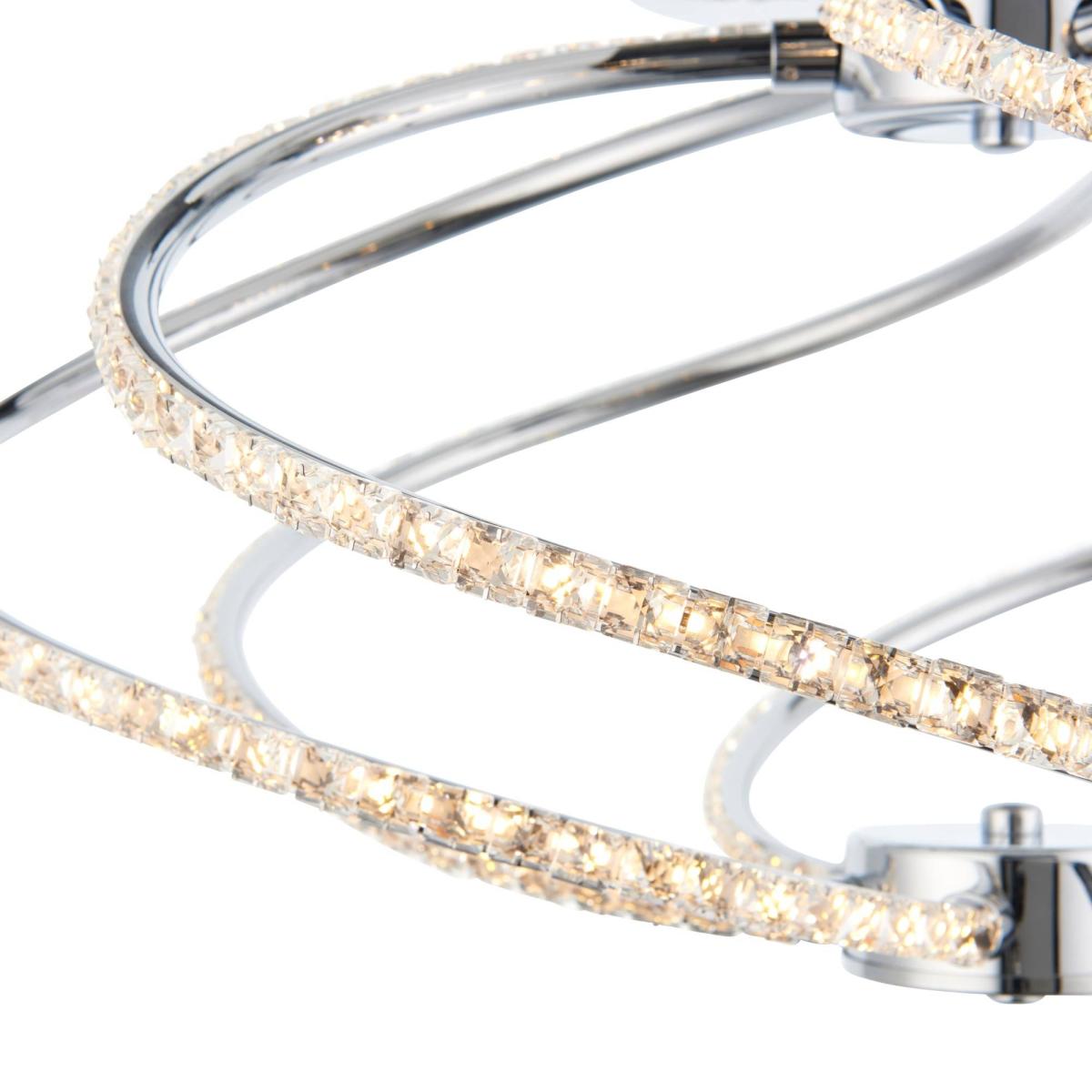 Saros Warm White LED Polished Chrome Semi Flush Ceiling Light with Crystal Detailing – image 4