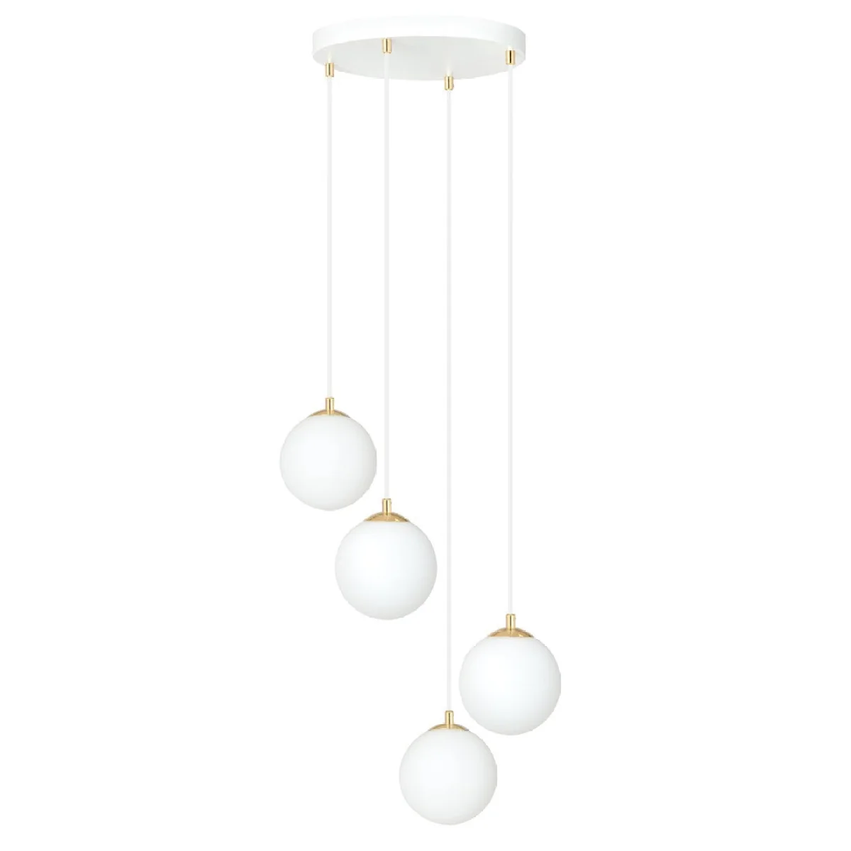 Royal 4 Light Pendant White & Gold – image 3