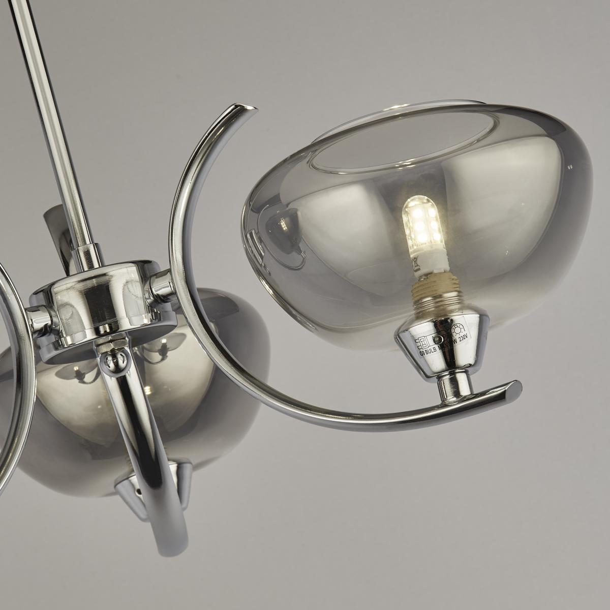 Hansel Semi Flush 3 Light Smoked Glass Ceiling Light – image 3