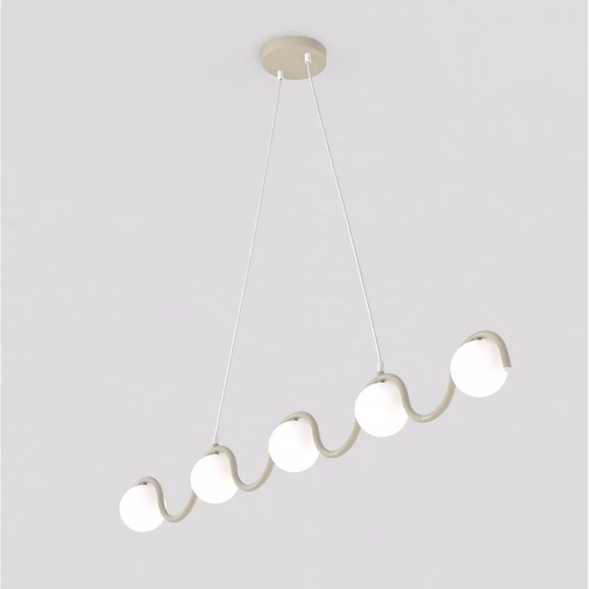 Sinus 5 Light Linear Pendant Beige – image 6
