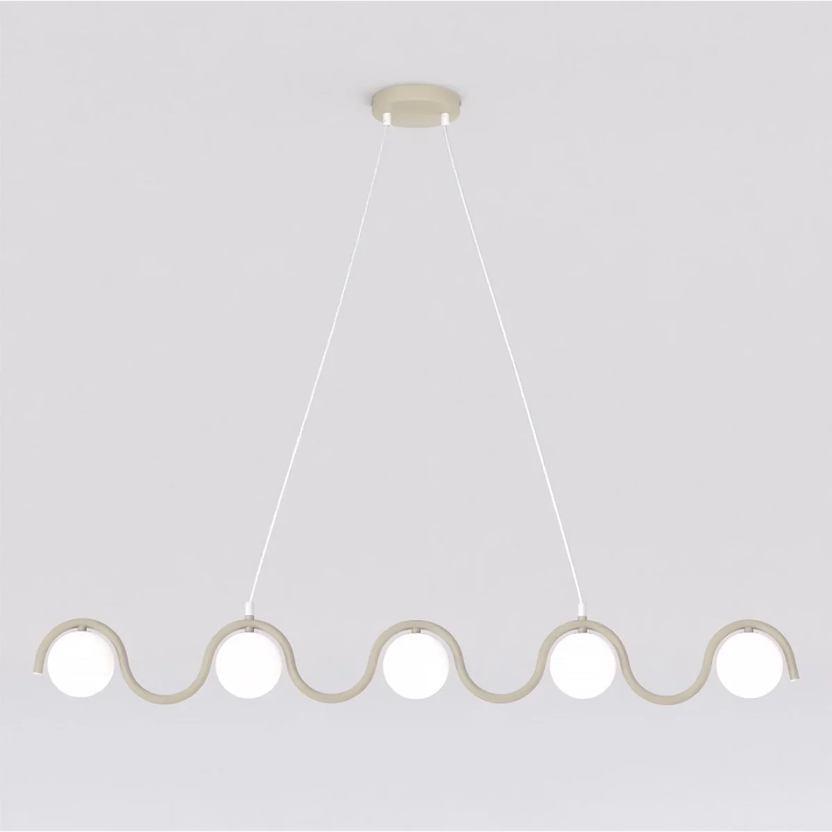 Sinus 5 Light Linear Pendant Beige – image 7