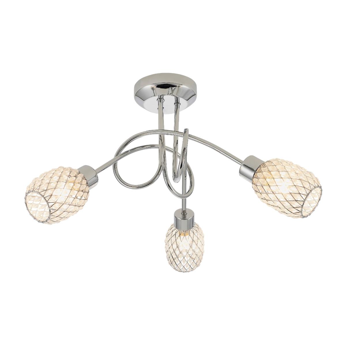 Krosa 3 Light Chrome Pendant Ceiling Light