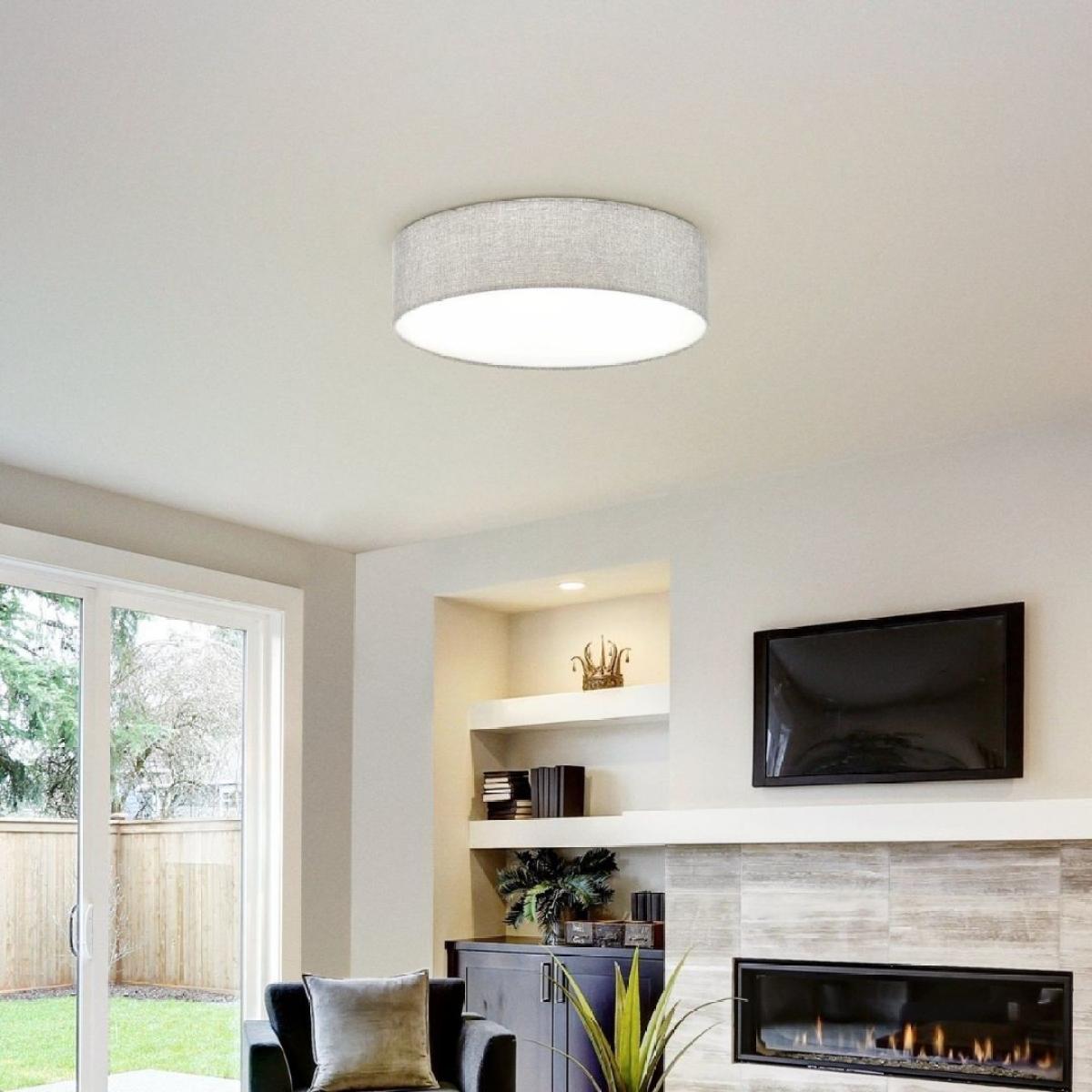 Pasteri 3 Light Grey Fabric Flush Ceiling Light – image 1