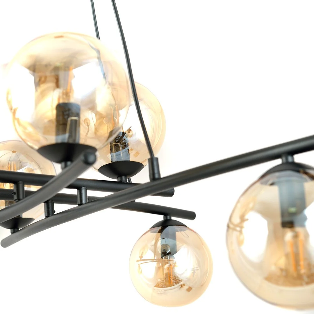 Essa 8 Light Pendant Black & Amber – image 8