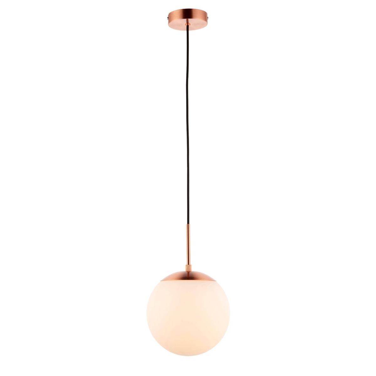 Gerda 1 Light Copper Ceiling Light Pendant with Opal Glass Shade – image 2