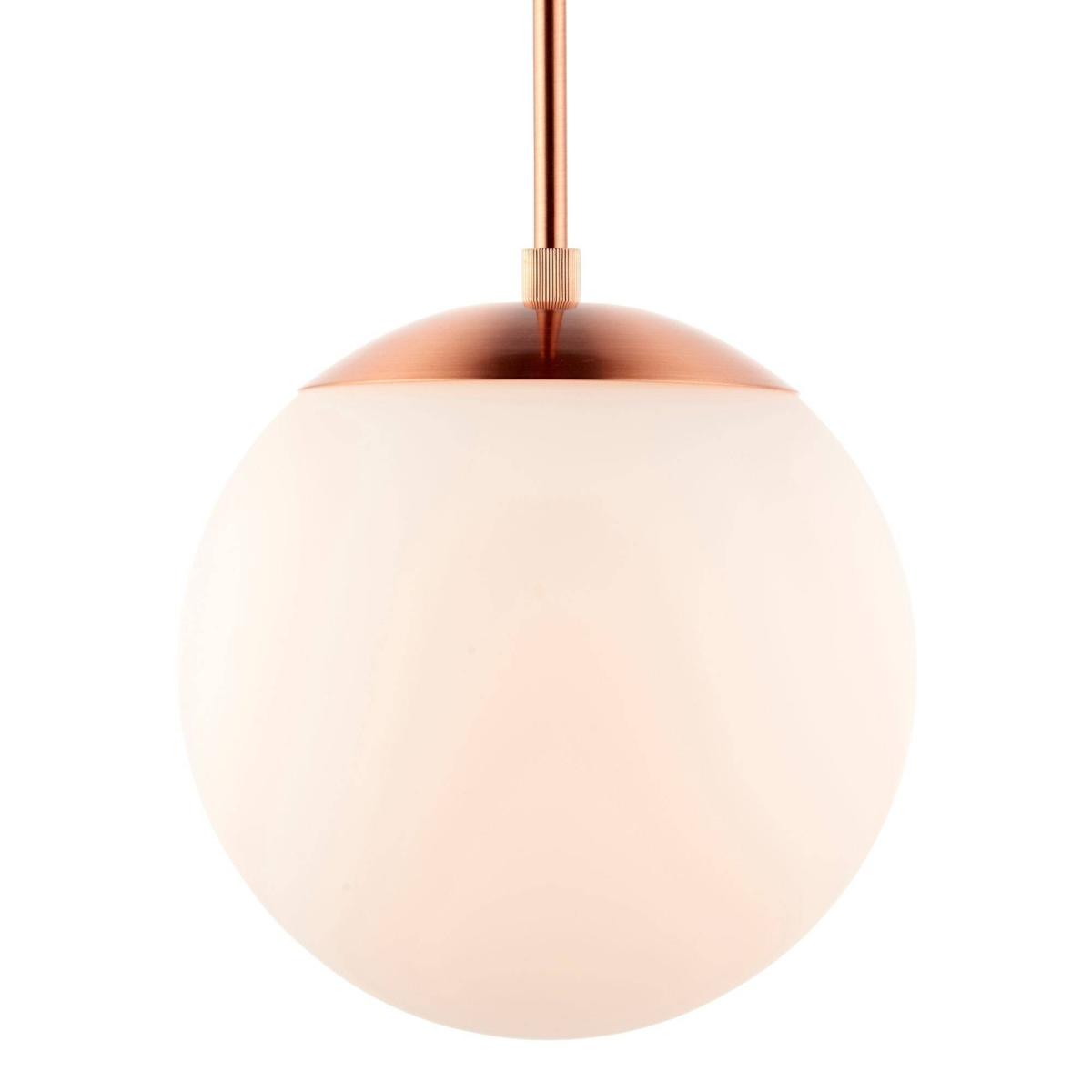 Gerda 1 Light Copper Ceiling Light Pendant with Opal Glass Shade – image 3