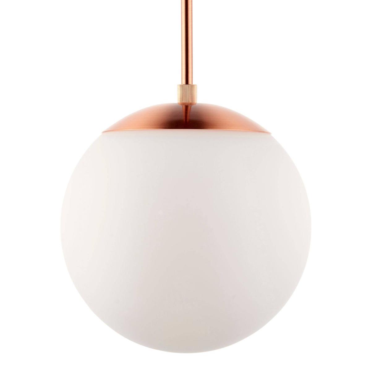 Gerda 1 Light Copper Ceiling Light Pendant with Opal Glass Shade – image 4