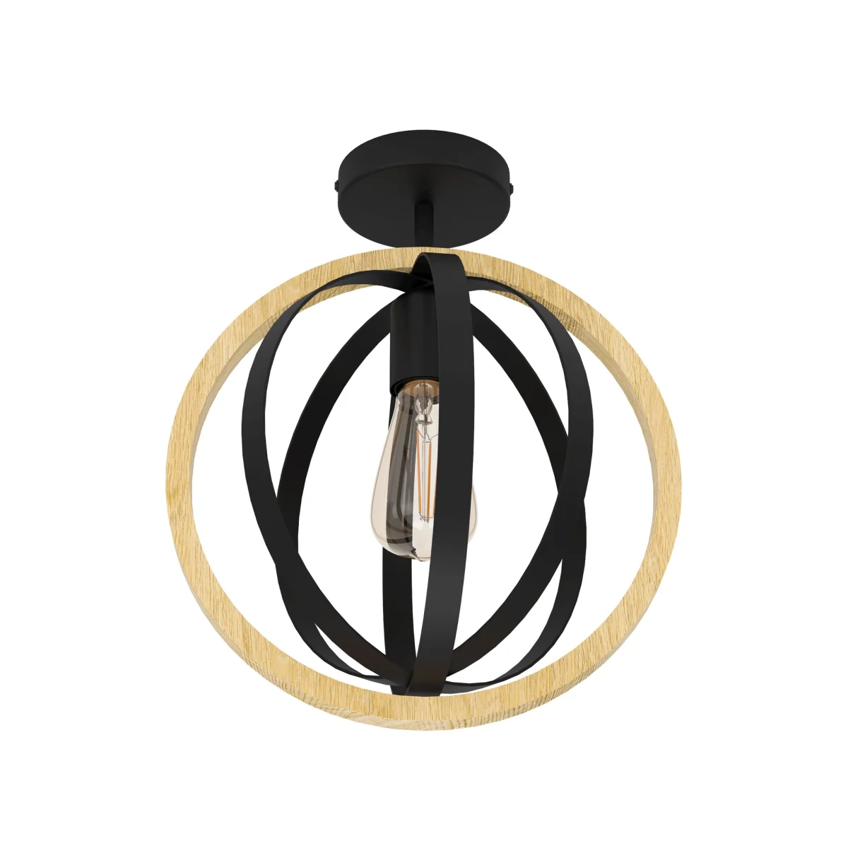 Basildon Black Semi-Flush Ceiling Light – image 2