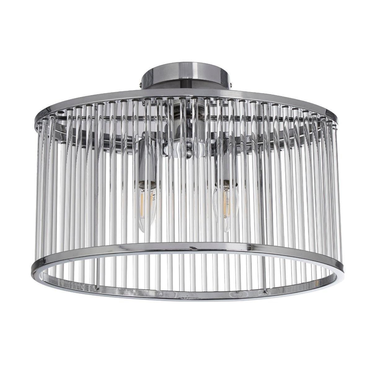 Karena 2 Light Polished Chrome Semi Flush Ceiling Light – image 2