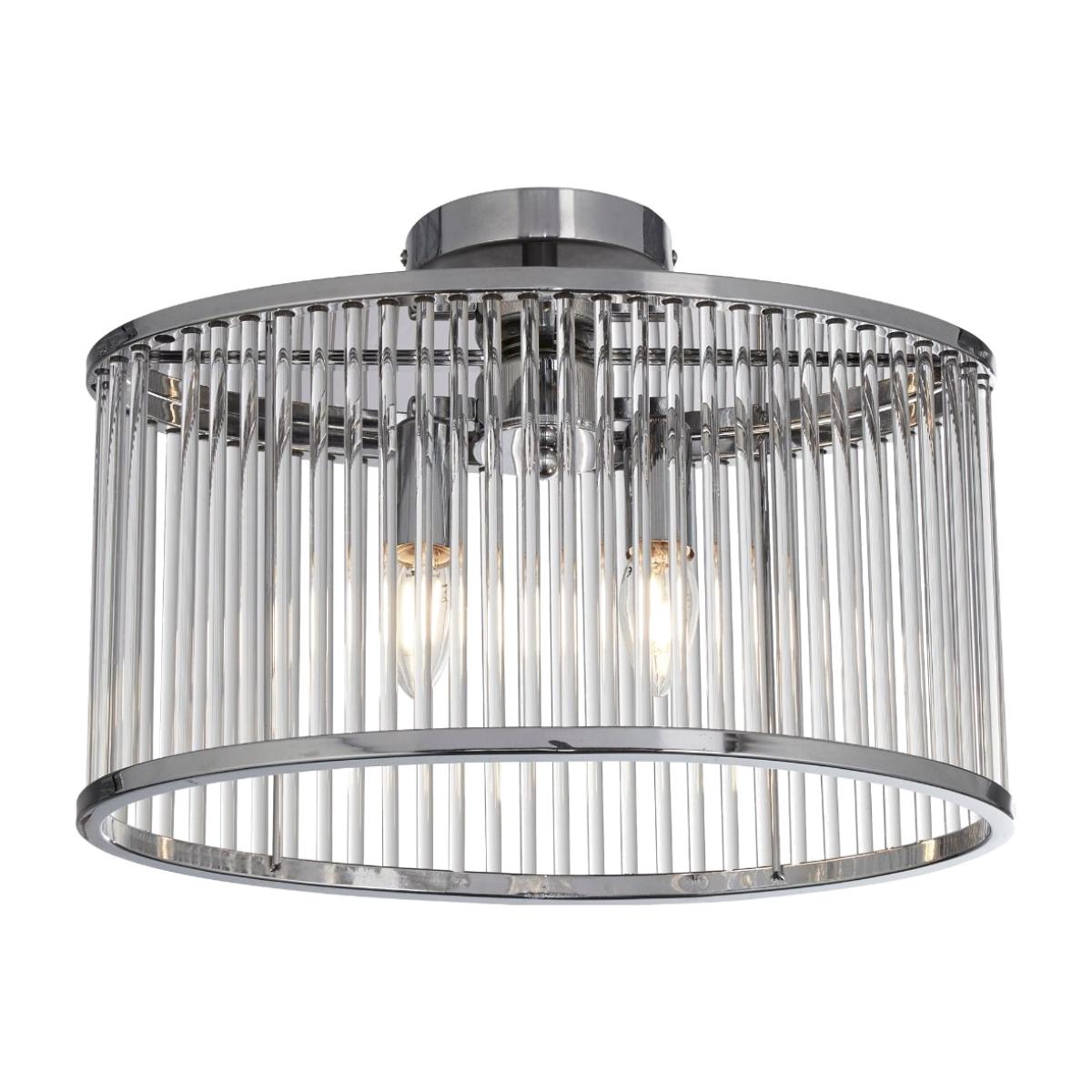 Karena 2 Light Polished Chrome Semi Flush Ceiling Light – image 1