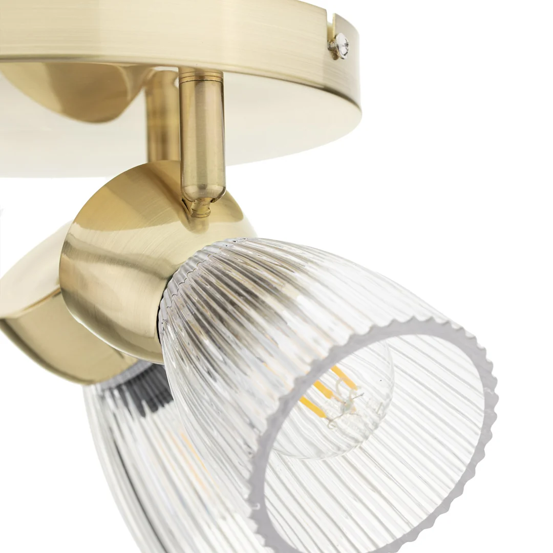 Best Gold 3 Light Round Glass Ceiling Light – image 3