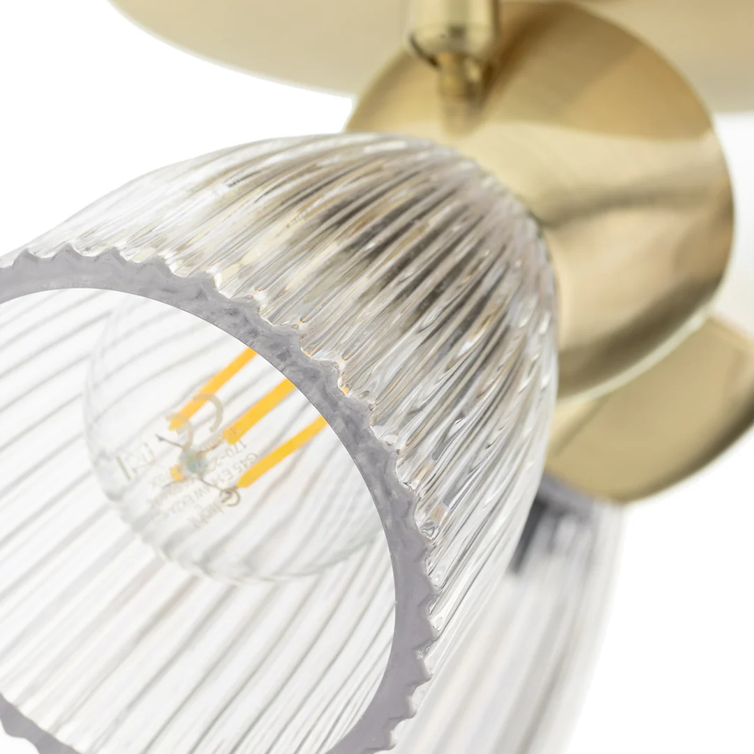Best Gold 3 Light Round Glass Ceiling Light – image 5