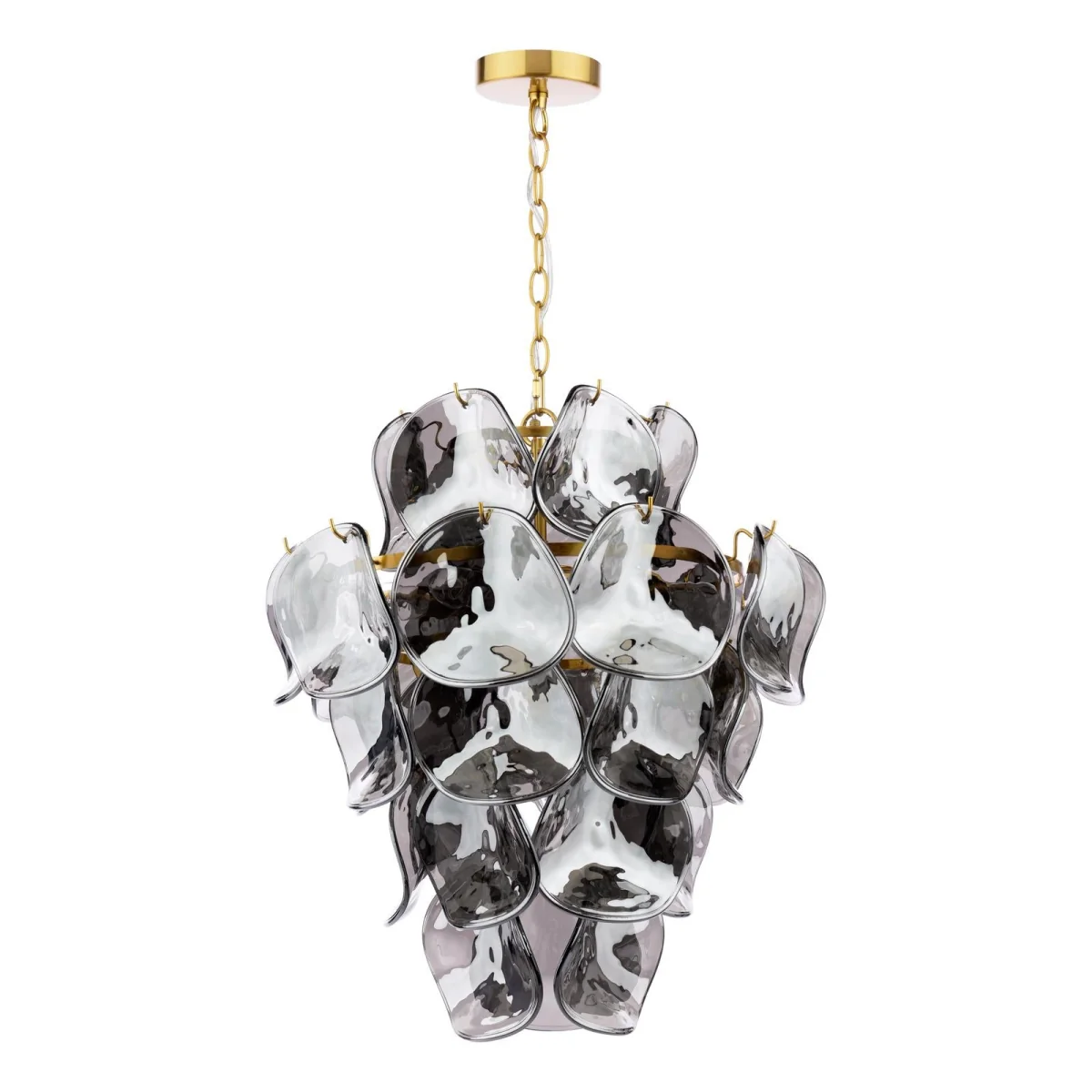 Genoa 8 Light Pendant Natural Brass and Smoked Glass – image 3