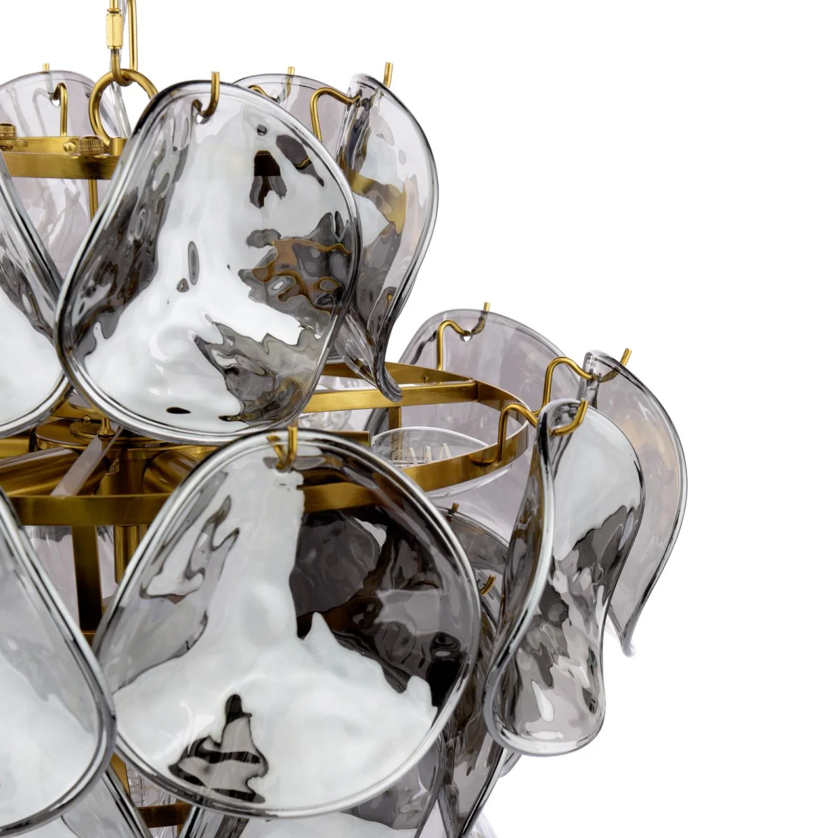 Genoa 8 Light Pendant Natural Brass and Smoked Glass – image 4