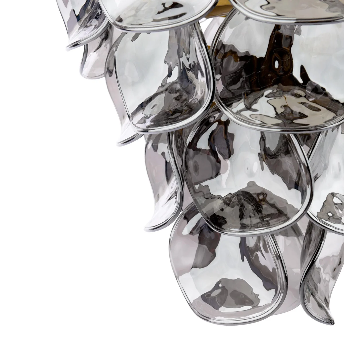 Genoa 8 Light Pendant Natural Brass and Smoked Glass – image 5