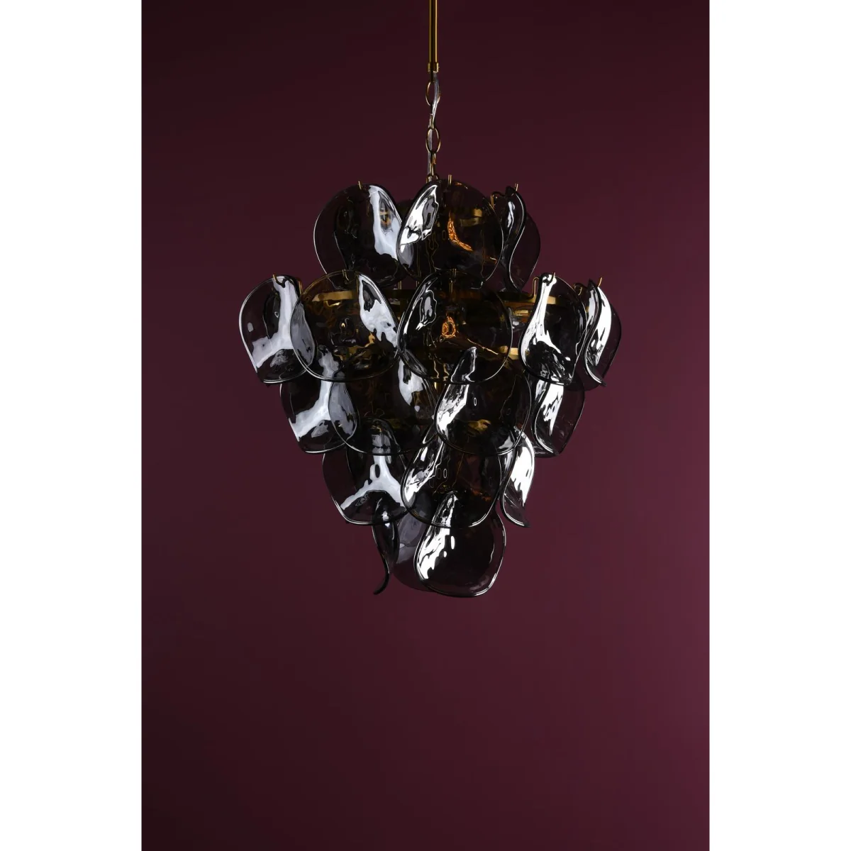 Genoa 8 Light Pendant Natural Brass and Smoked Glass – image 10