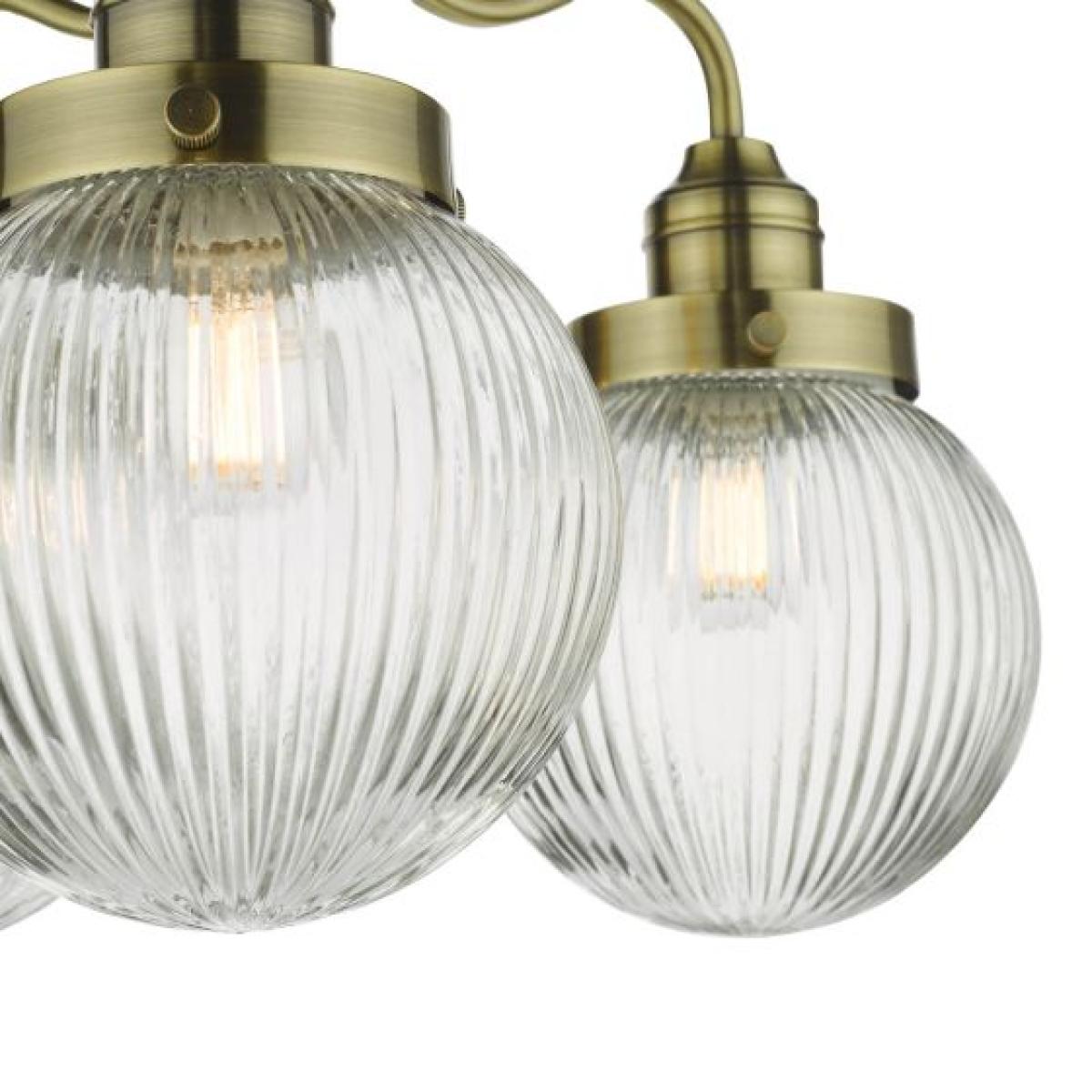 Tamara 3 Semi Flush Antique Brass Ceiling Light IP44 – image 2