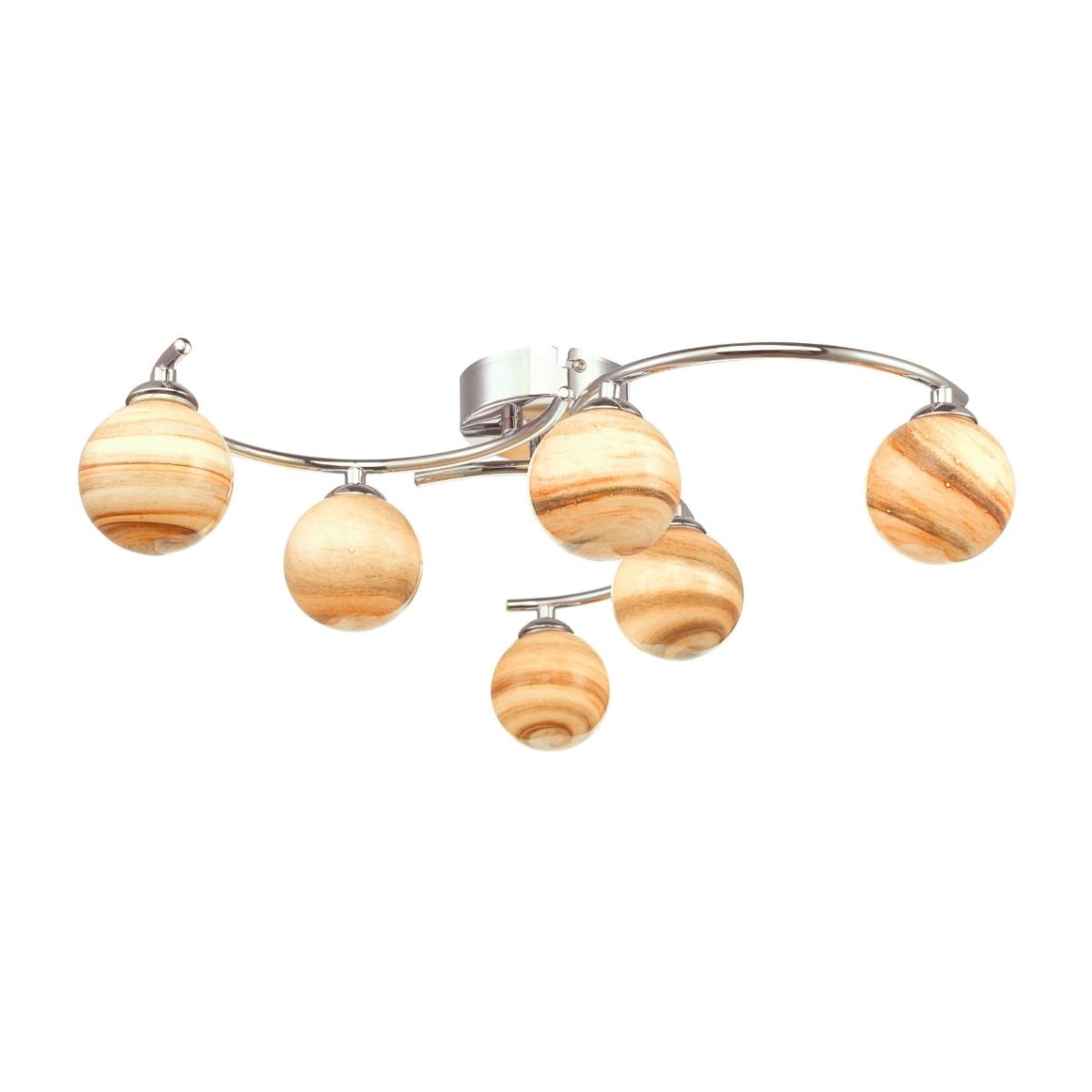 Atiya 6 Light Semi Flush Polished Chrome/Glass Ceiling Light