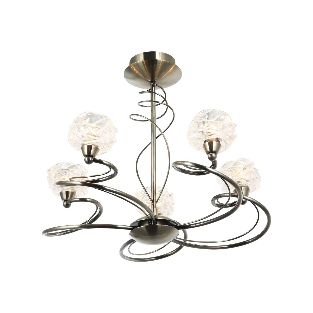 PAULETTE 5-LIGHT ANTIQUE BRASS