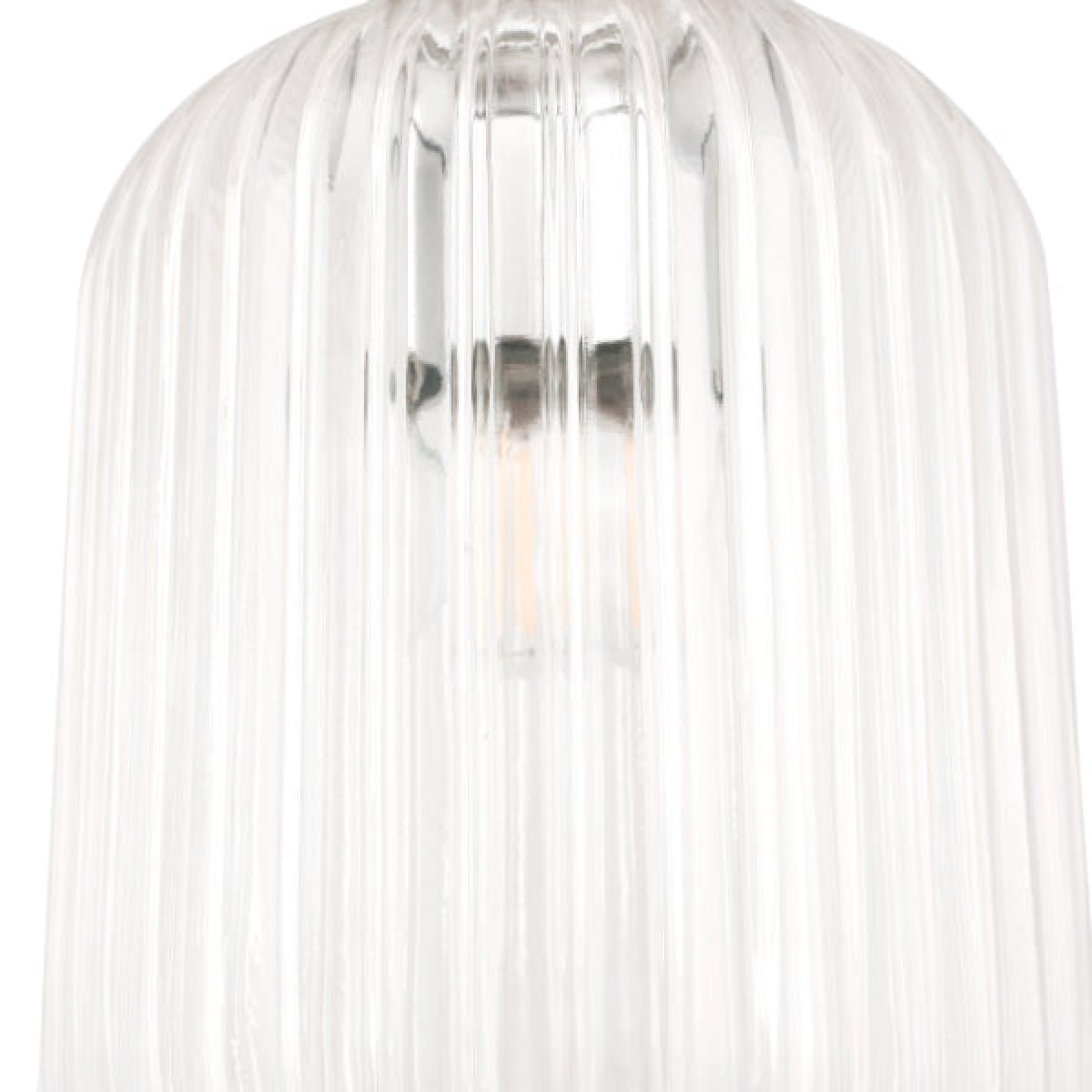 Alessia Ribbed Glass & Silver Ceiling Pendant – image 2