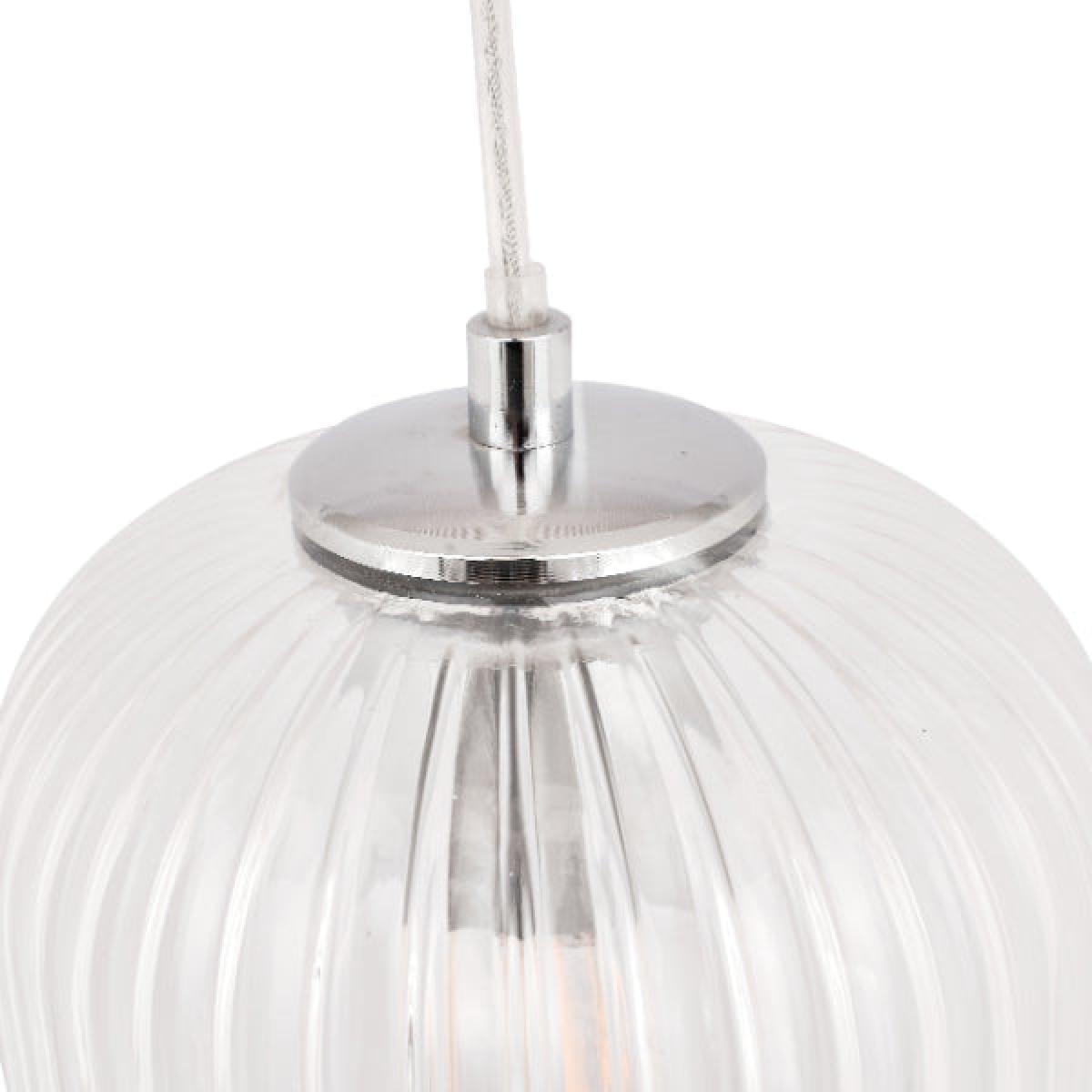 Alessia Ribbed Glass & Silver Ceiling Pendant – image 3