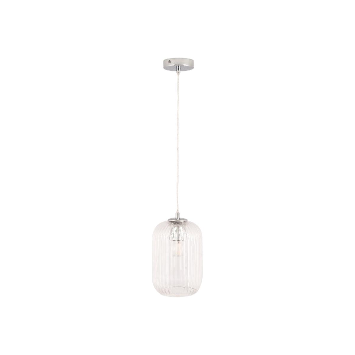 Alessia Ribbed Glass & Silver Ceiling Pendant – image 1