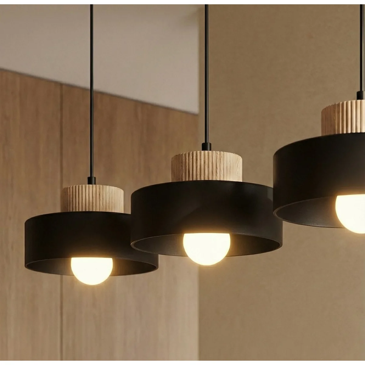 Kivi 3 Light Linear Pendant Black – image 2