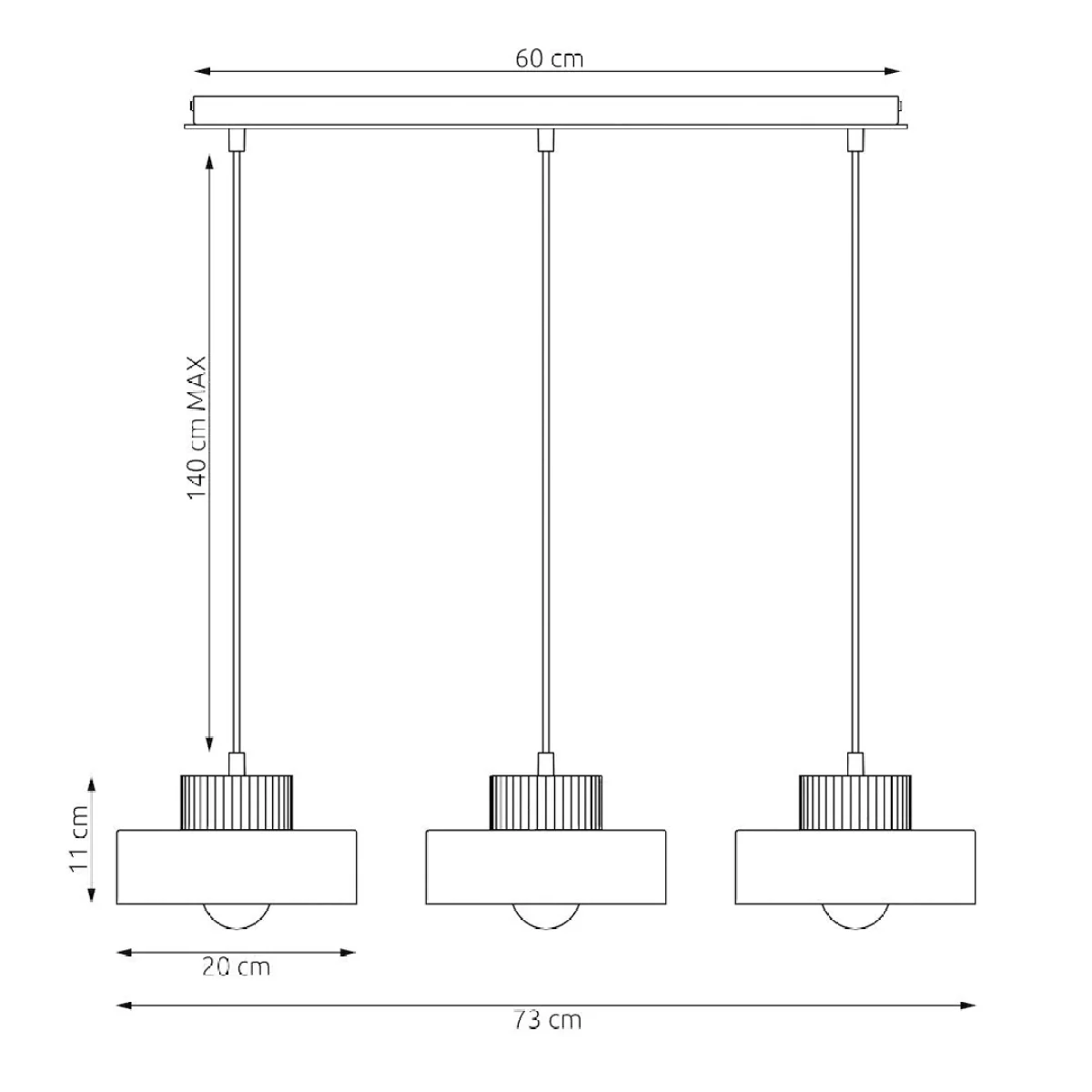Kivi 3 Light Linear Pendant Black – image 6