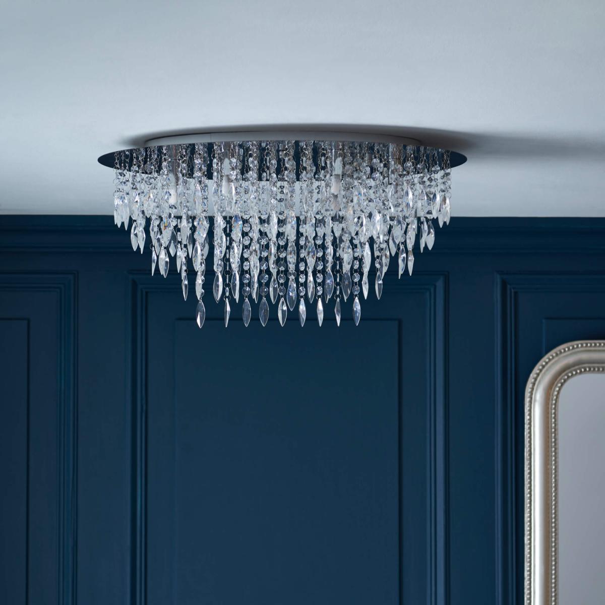 Winona Large Crystal Flush Ceiling Light – image 2