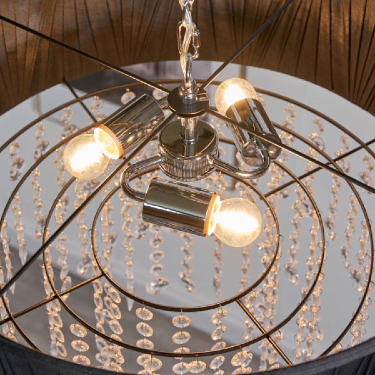 Talula Black & Crystal Ceiling Pendant – image 5