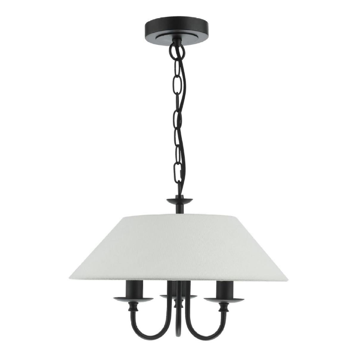 Sivan 3 Light Matte Black Pendant with White Shade – image 3