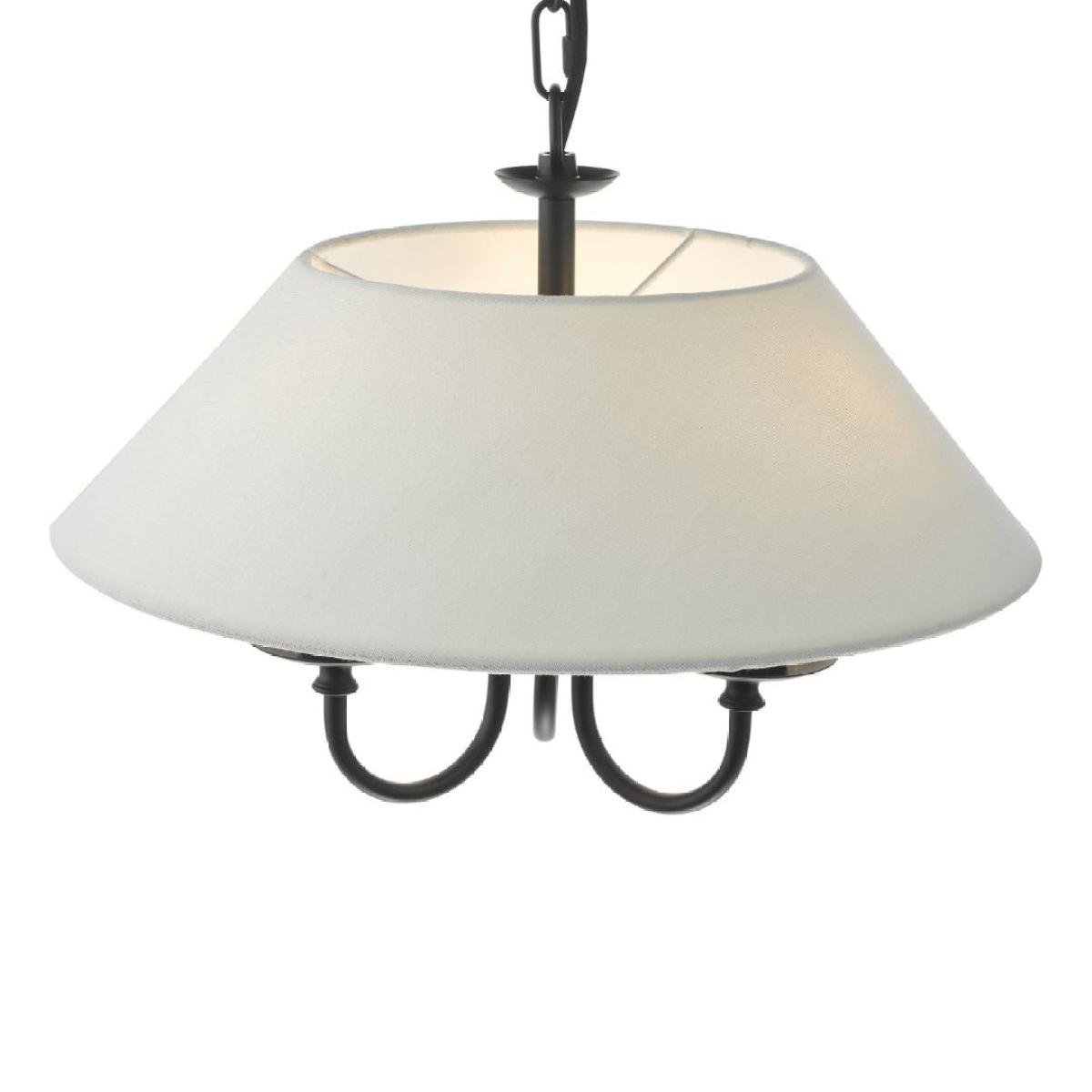 Sivan 3 Light Matte Black Pendant with White Shade – image 5