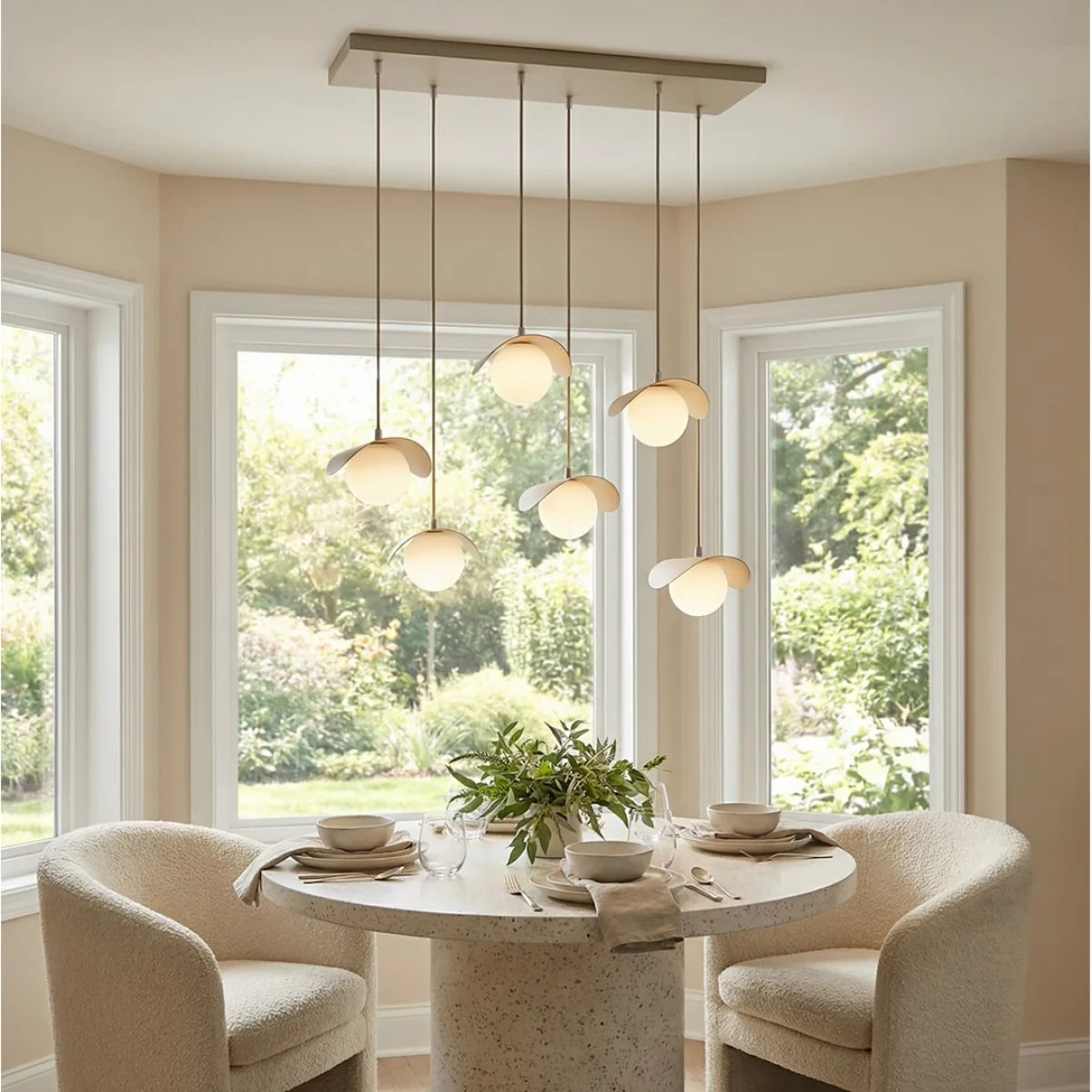 Ritual 6 Light Linear Pendant Beige – image 2