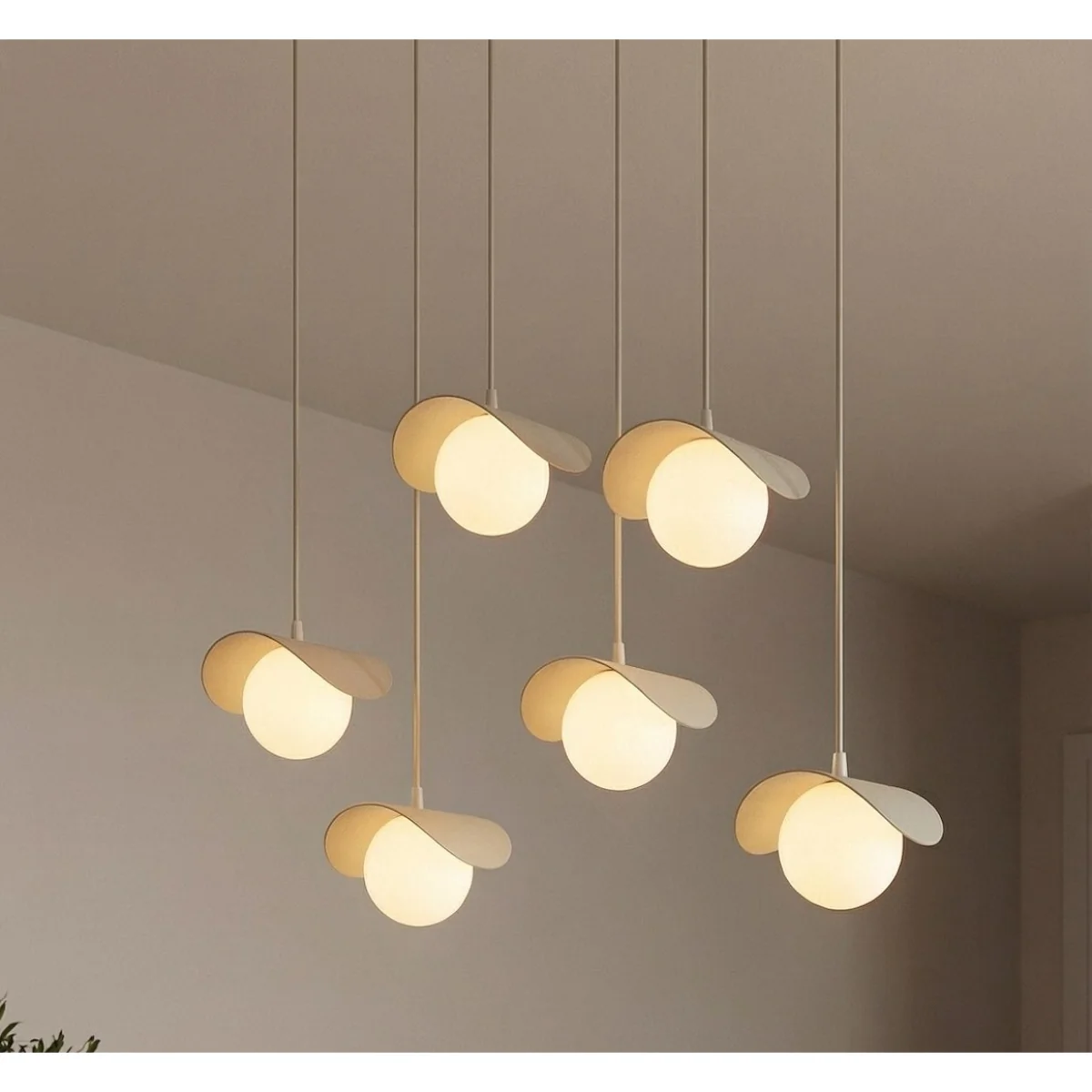 Ritual 6 Light Linear Pendant Beige – image 5