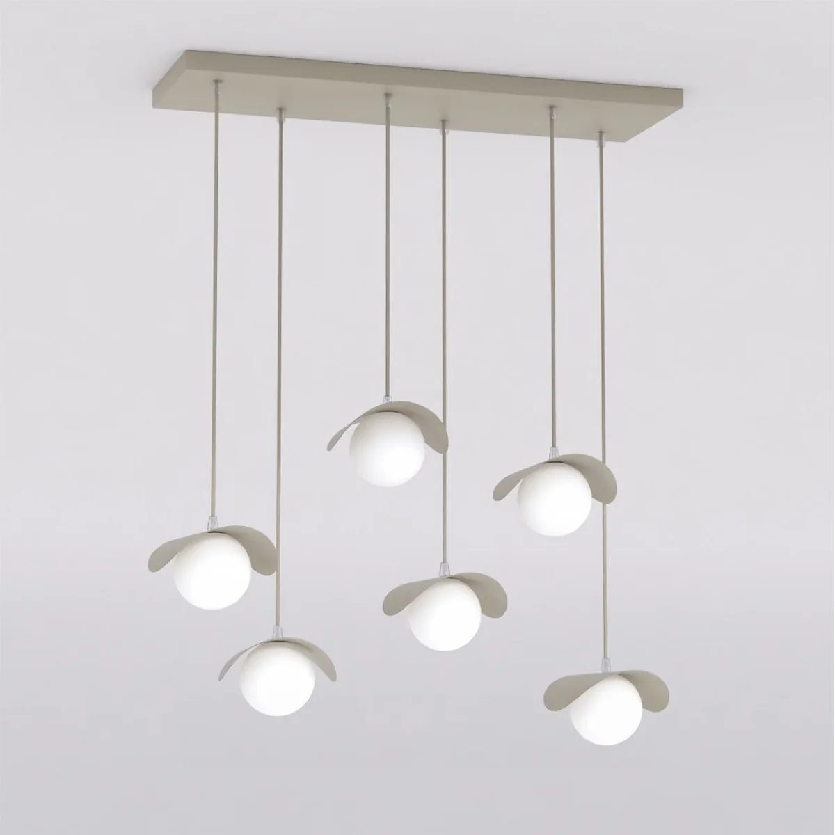 Ritual 6 Light Linear Pendant Beige – image 9