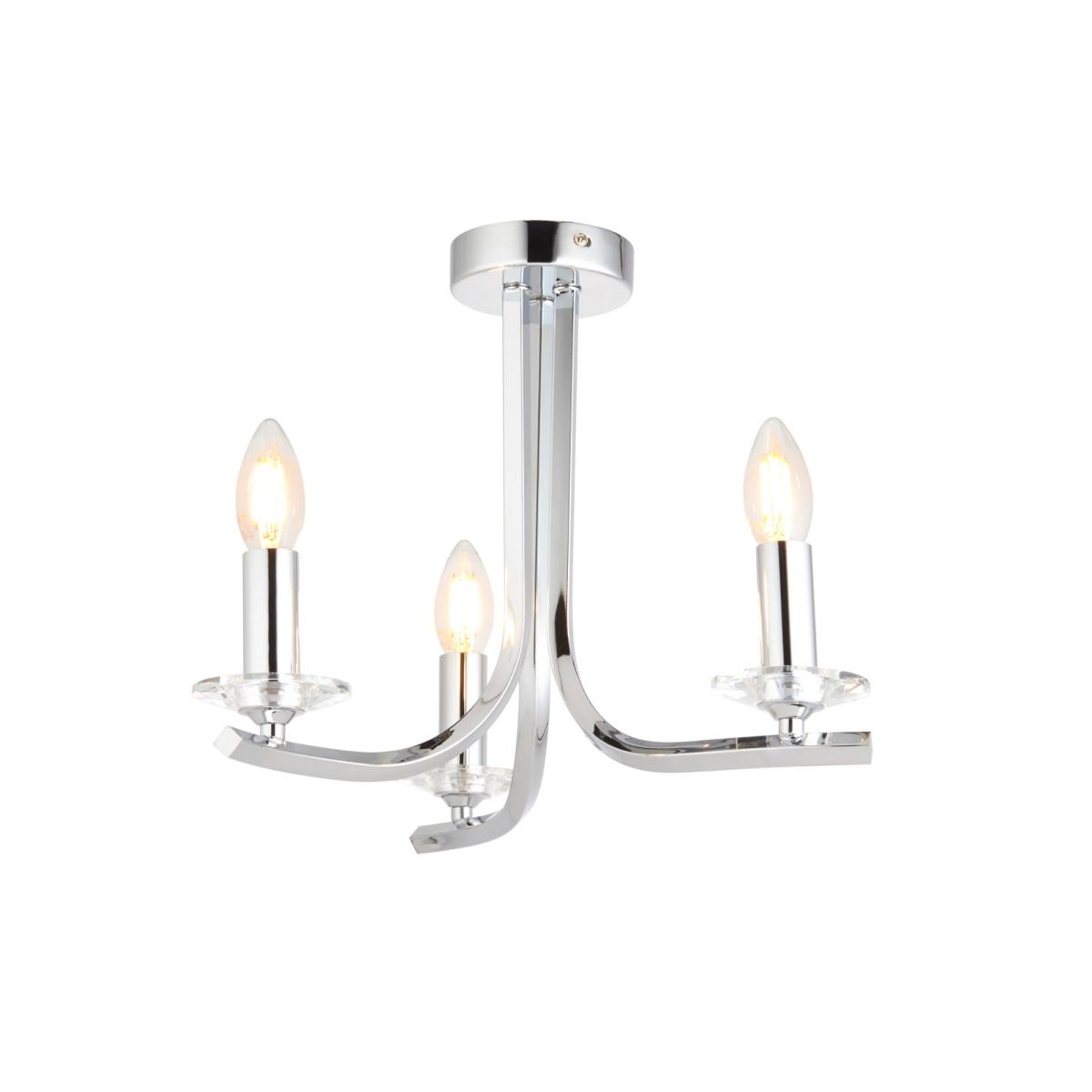Morden Satin Nickel Semi-Flush Ceiling Light – image 3