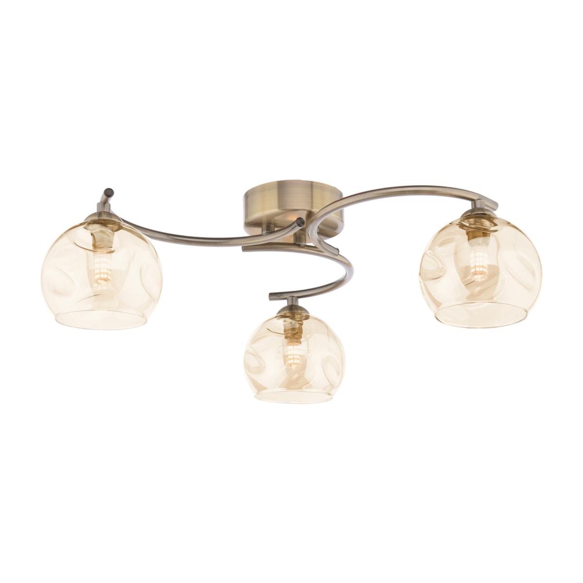 Kaitlin 3-Light Antique Brass Semi-Flush Ceiling Light