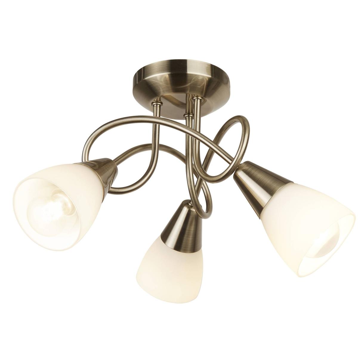 Bronx Semi-Flush Ceiling Light Antique Brass – image 2