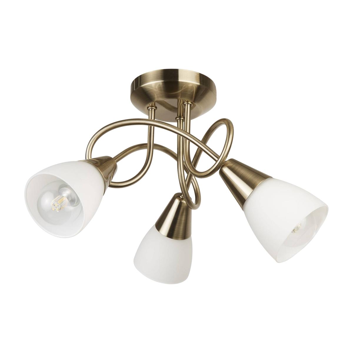 Bronx Semi-Flush Ceiling Light Antique Brass – image 1