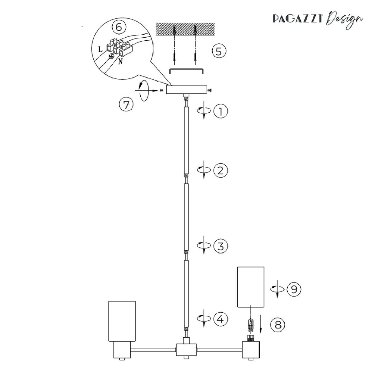 Maya 5-Light Antique Brass Semi-Flush Ceiling Light – image 7