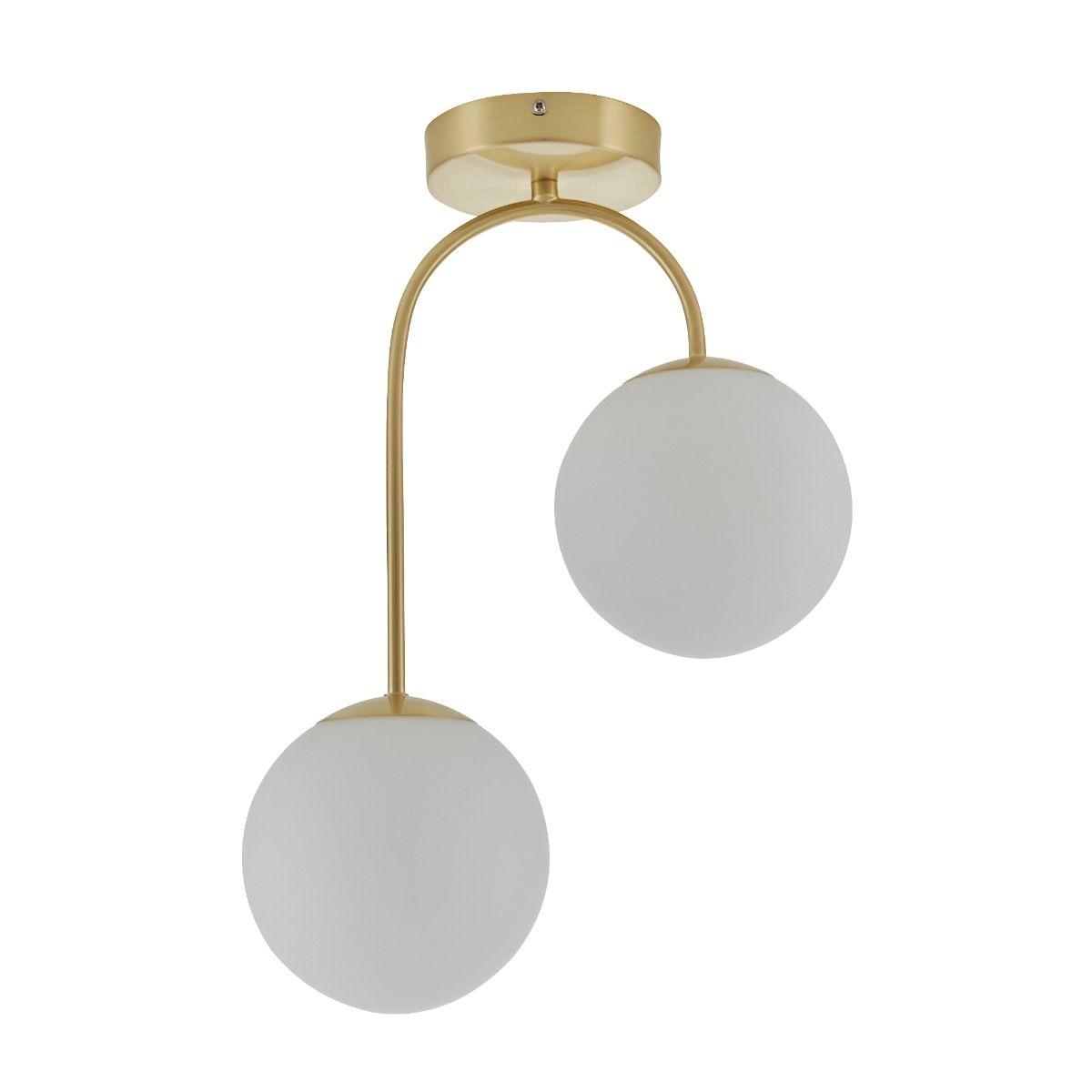 Patton 2 Light Semi Flush Satin Gold Ceiling Light – image 2