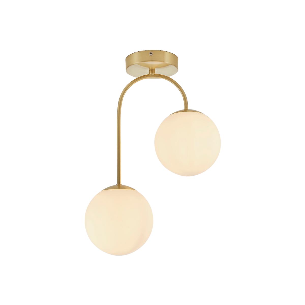 Patton 2 Light Semi Flush Satin Gold Ceiling Light – image 1