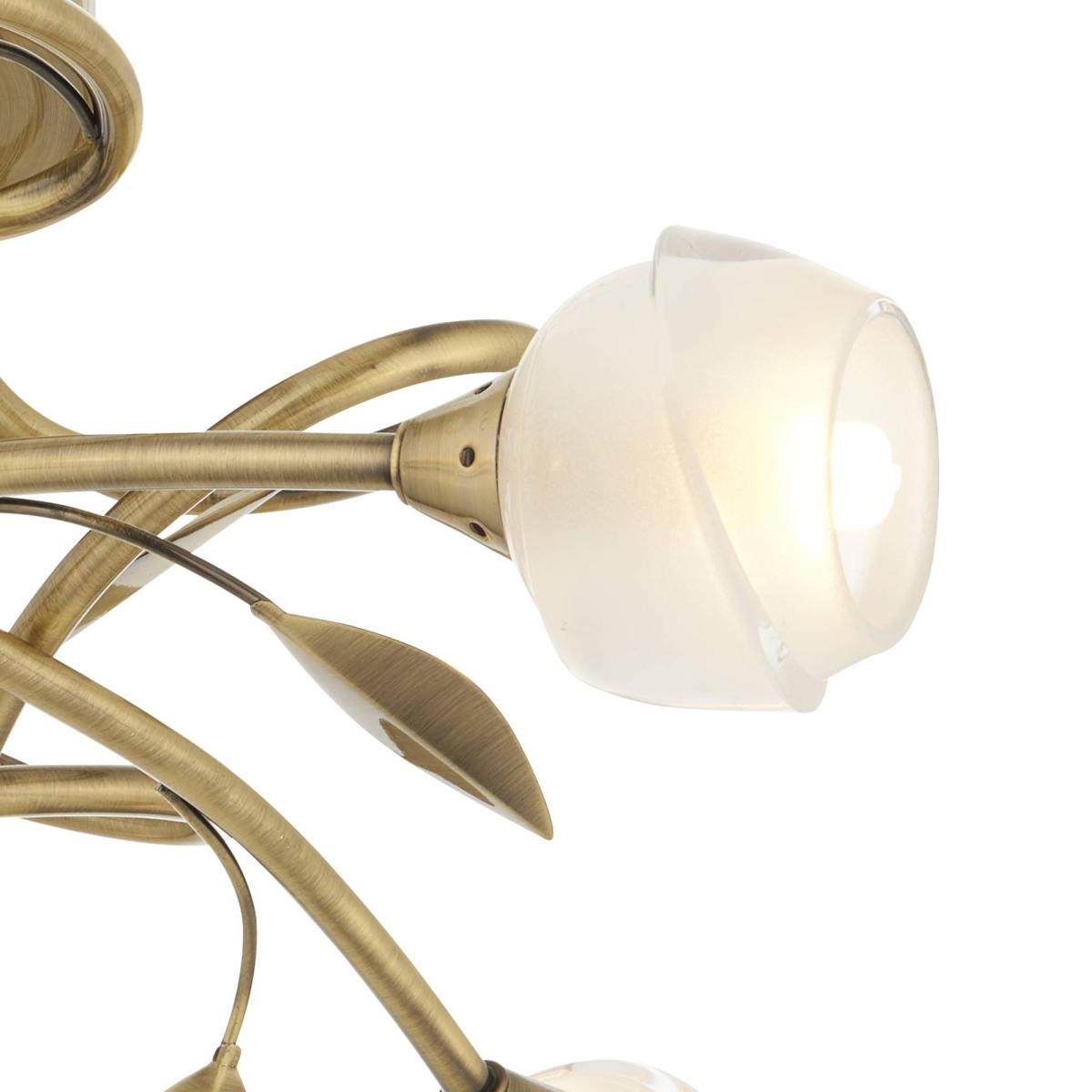 Maywood 5 Light Semi Flush Ceiling Light Antique Brass – image 2